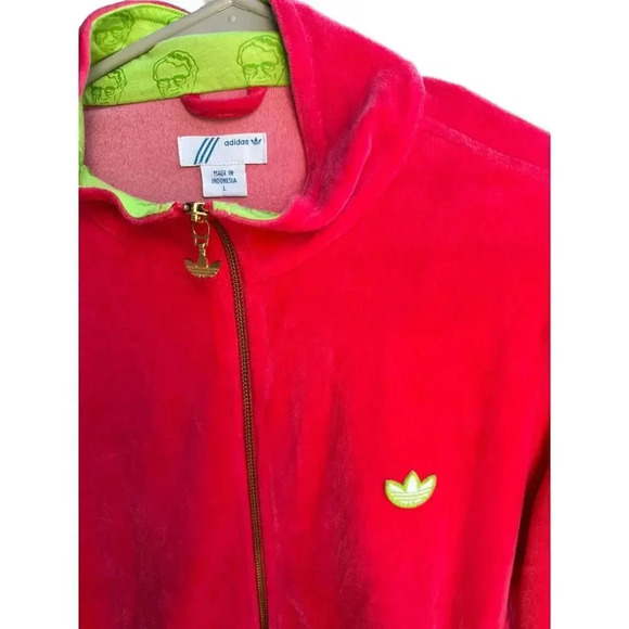 Adidas Women's Pink Velour Velvet Track Super Soft Jacket & Trouser Set Size L - Picture 7 of 15